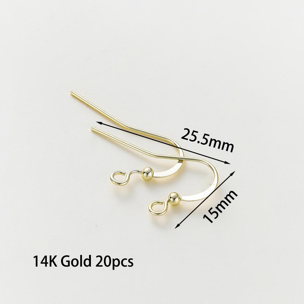 20 Stück/Los 6 Stile 14K 18K Vergoldete Ohrhaken mit Ohrbügel Ohrhaken Ohrringverschlüsse Zubehör für DIY Schmuckherstellung