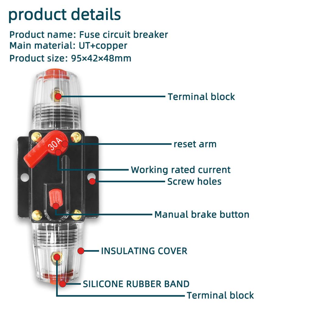 12v-48v Circuit Breaker 30a To 300a Power Protection Fuse Reset Waterproof Car Boat 300a 200a 150a 100a 50a 40a Fuses4