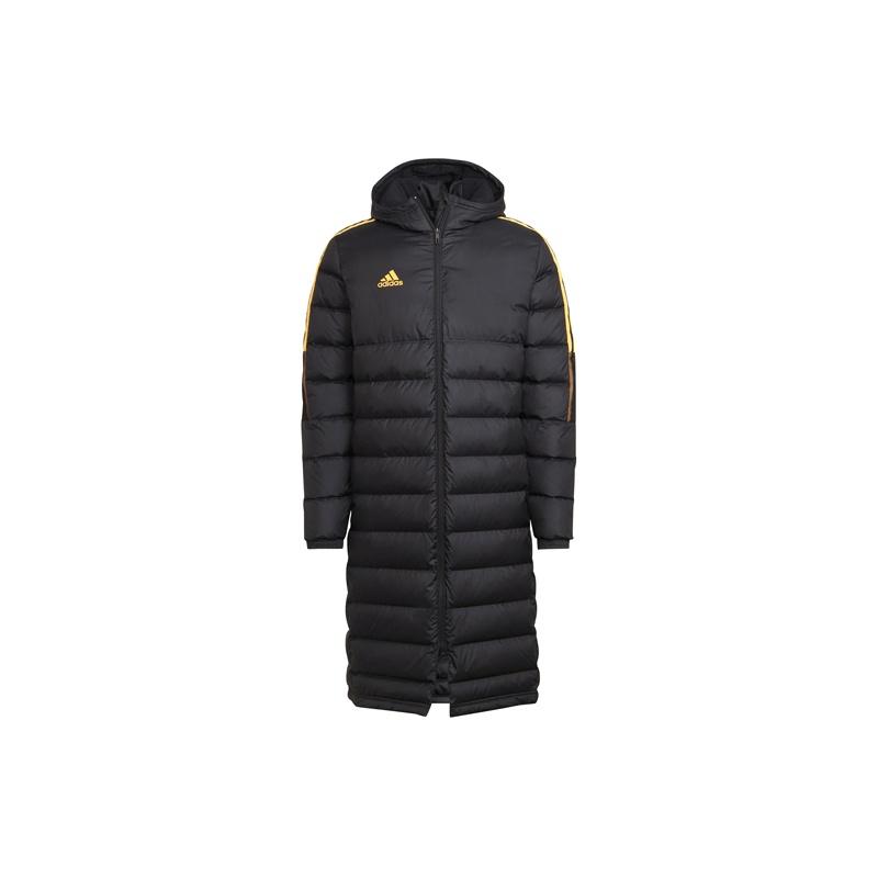 Men s adidas Small Logo Mid-Length Hooded Down Jacket Black H38731 S