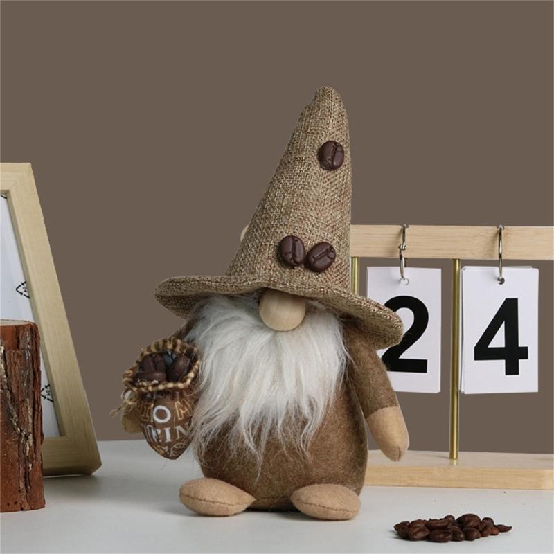 Kitchen Chefs Gnome Lovely Coffee Gnome Scandinavians Tomtes Nisse Swedish Gnome Statue Holiday Tiered Tray Decorations