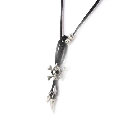 [J7973] - Aged Silver 'Skull' Designer Necklace
