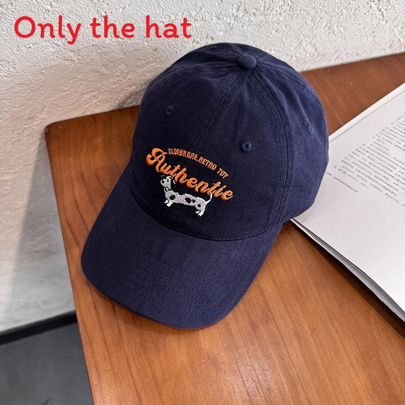 Cartoon Dog Embroidered Baseball Cap For Women Spring Summer Stylish Sunshade Hat