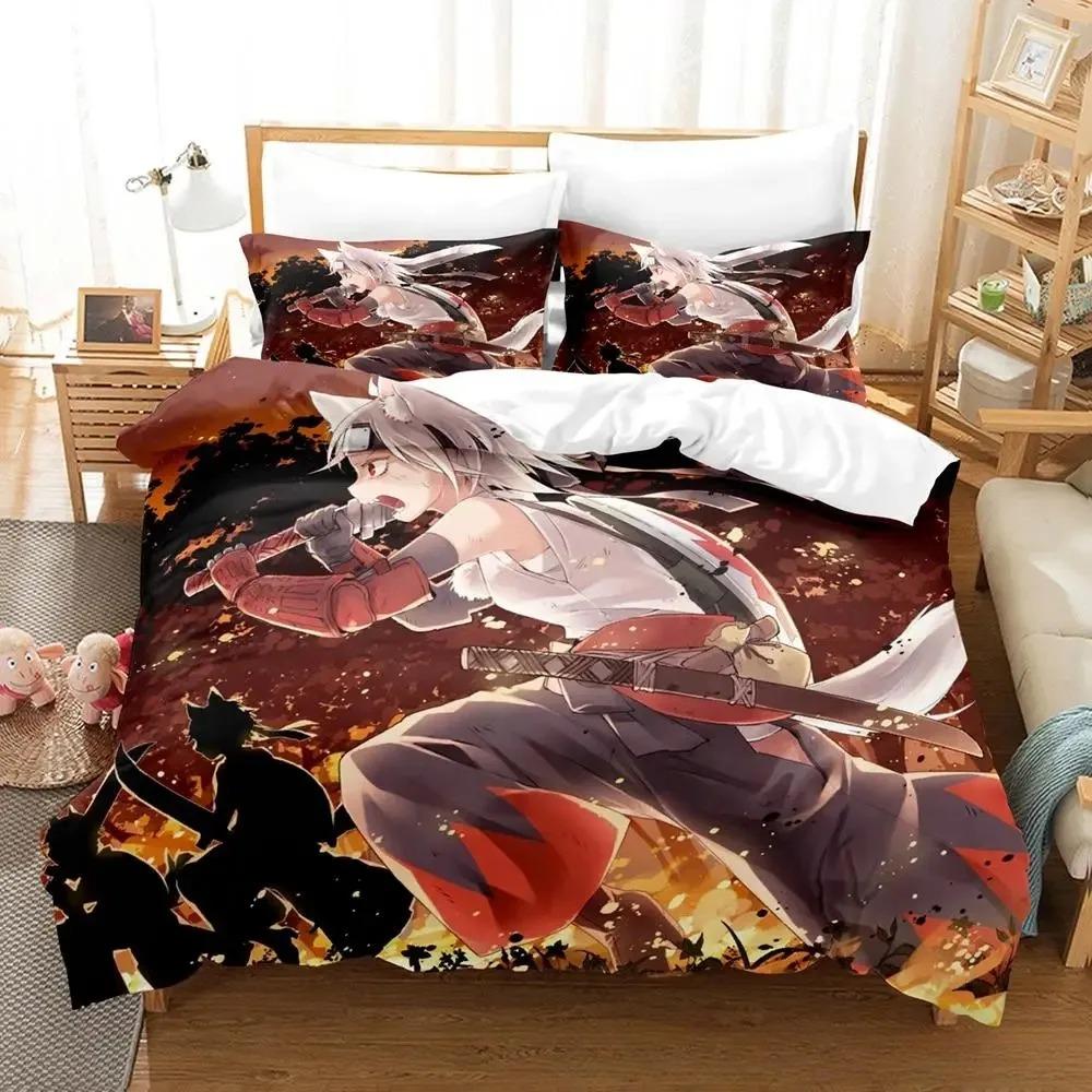 Kawaii Inubashiri Momiji Touhou Bedding Set Single Twin Full Queen King Size Bed Set Adult Kid Bedroom Duvet Cover Set