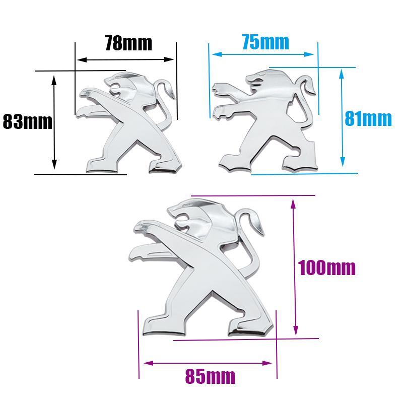 1pcs ABS 100mm 78mm Car Front logo Rear Bumper tail door trunk sticker car rear BEmblem sticker styling Accessories For Peugeot