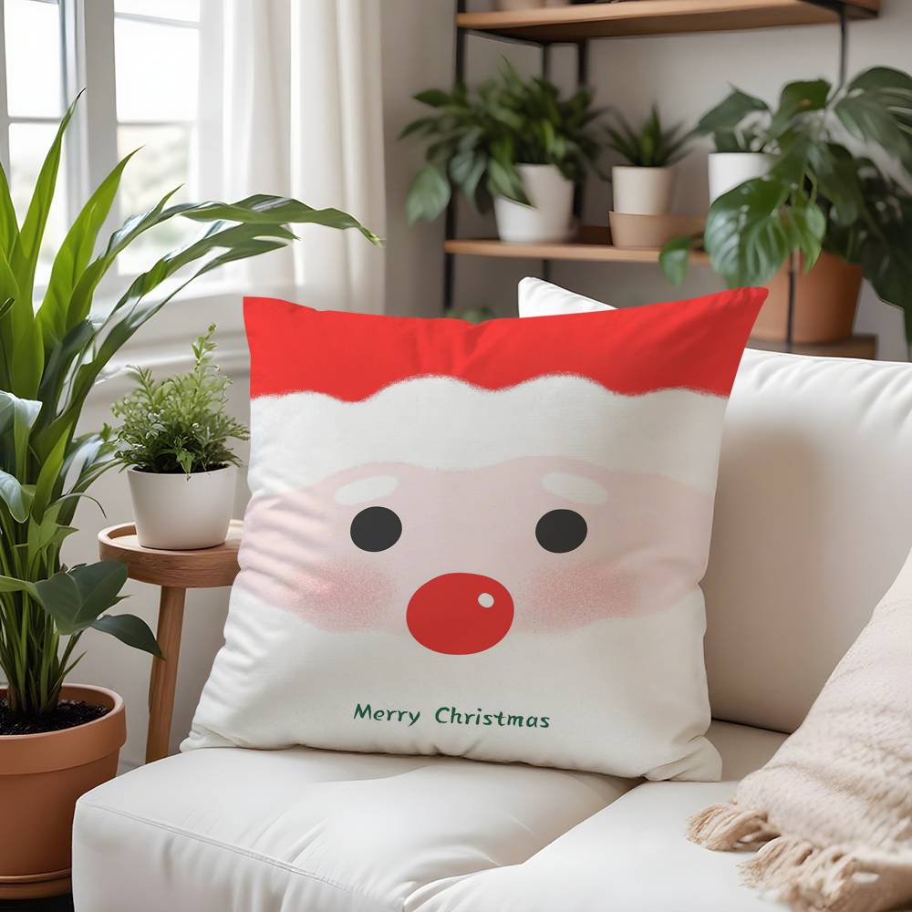 Merry Christmas Red Art Pillow Case  Plush Fabric Soft  Pillowcase Double Sided Print Cushion Cover Household Gifts