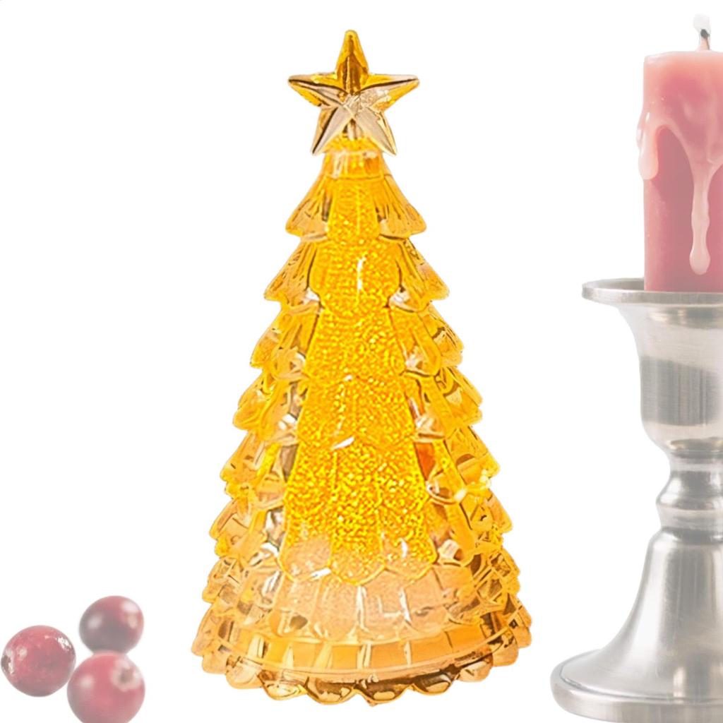 LED Crystal Christmas Tree Night Lights Mini LED Battery Operated Christmas Tree Night Night Lamp For Indoor Bedroom Living Room