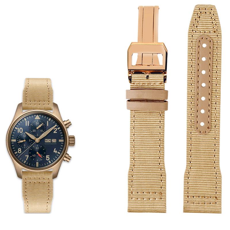 Klasyczny 20/21/22mm Wysokiej jakości nylonowy pasek do zegarka ze skóry cielęcej Pasuje do IWC Pilot SPITFIRE MARK18 Portofino TOP GUN IW389101 Pasek do zegarka