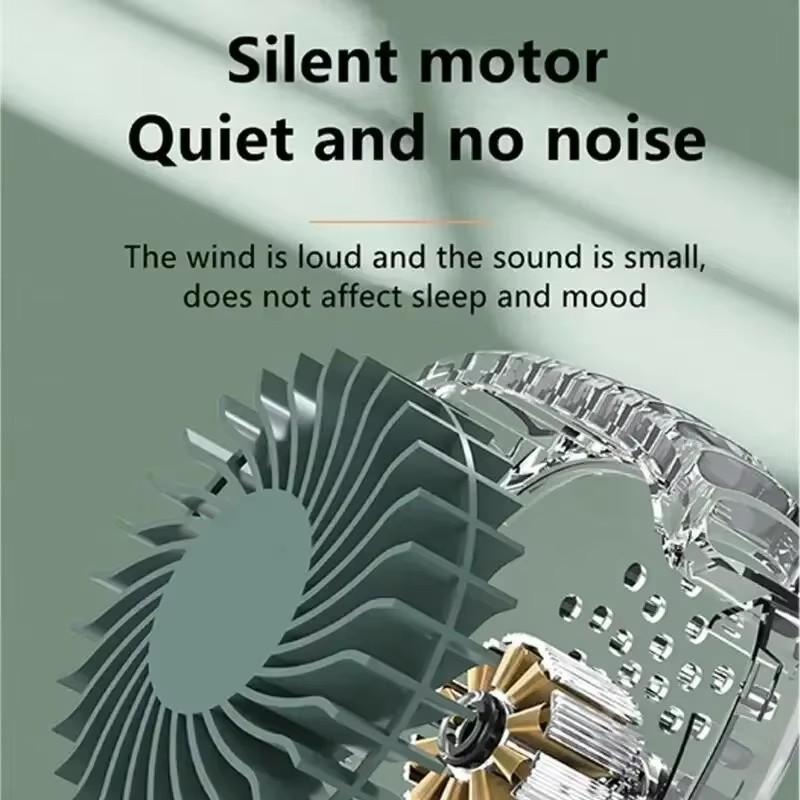 New Mini Portable Fan Portable Rechargeable Bladeless Turbo Ultra Quiet Student Hand Held Fan Outdoor Sports Travel