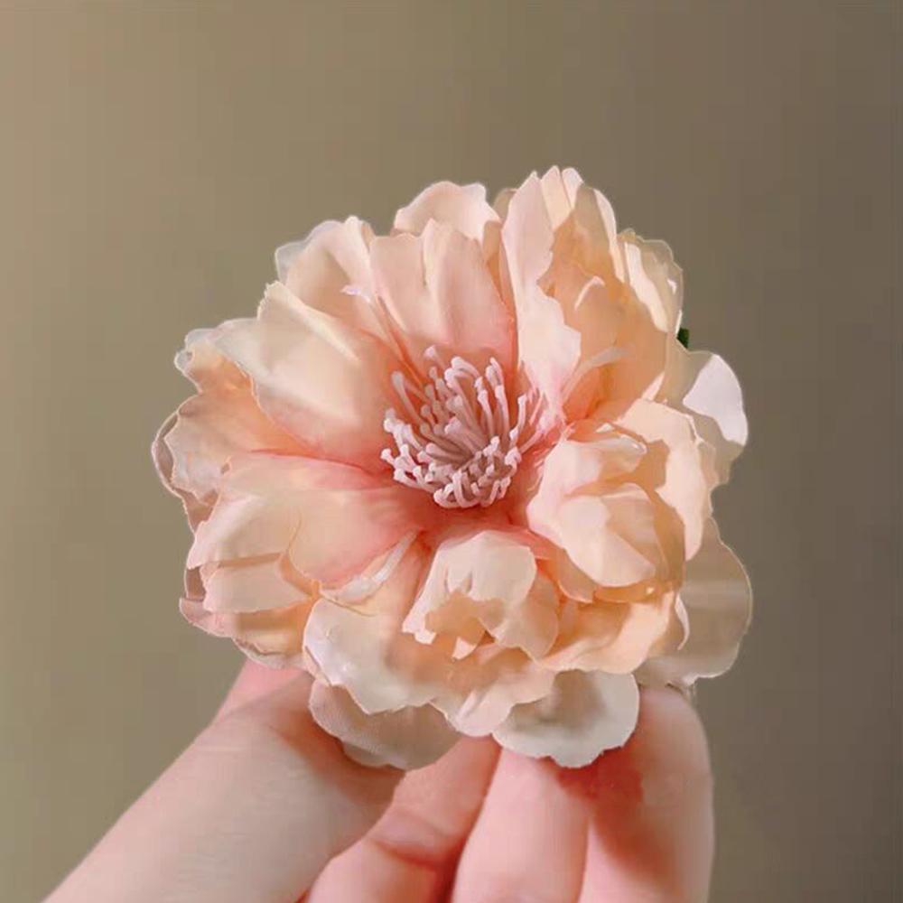 Fashion Satin Rose Flower Large Hair Claw Clip for Women  Spring Summer Trendy Design Korean Colored Hairpin Headdress