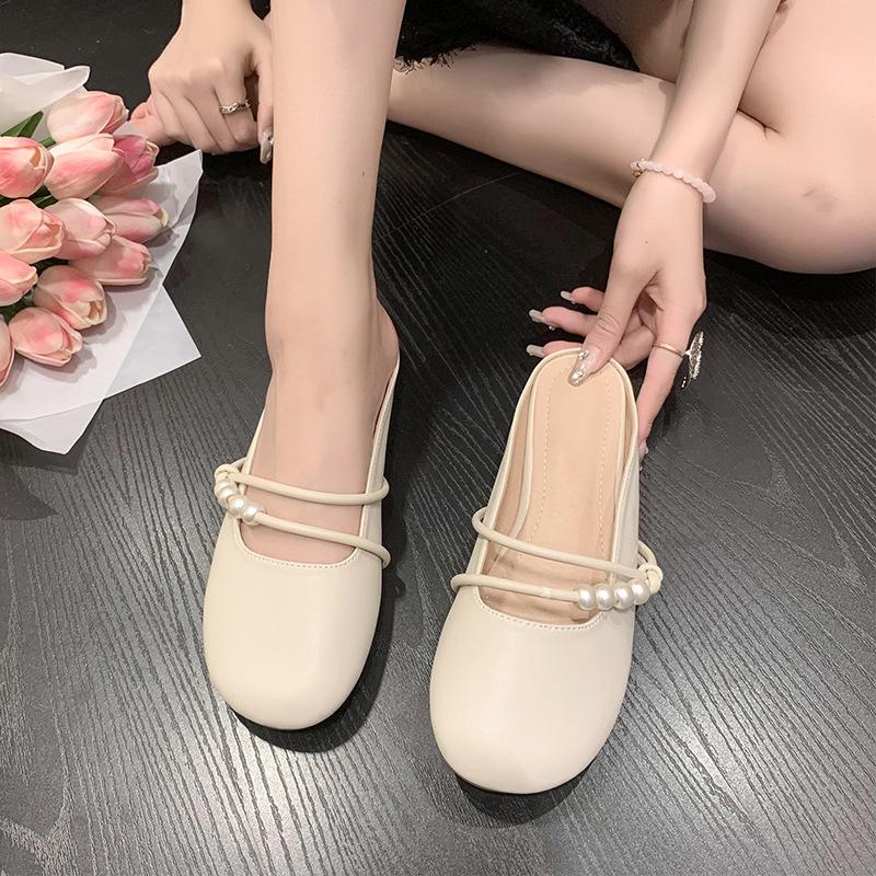 Shoes single shoes women's summer 2025 new flat-bottomed versatile skirt shoes one-pedal shoes