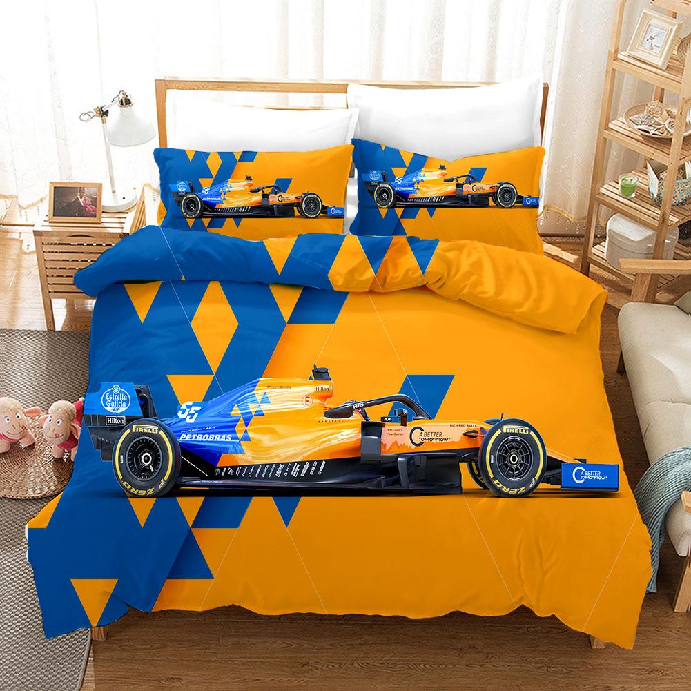 Red Racing Car 3D Kids Boy Bedding Set F1 Game Racer Printing Duvet Cover 2/3pcs Bedclothes with Pillowcase Twin Full Bedspread