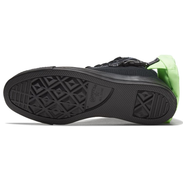 Черные кроссовки унисекс Converse Chuck Taylor All Star Buckle Up High Black Ghost Green — фото 6