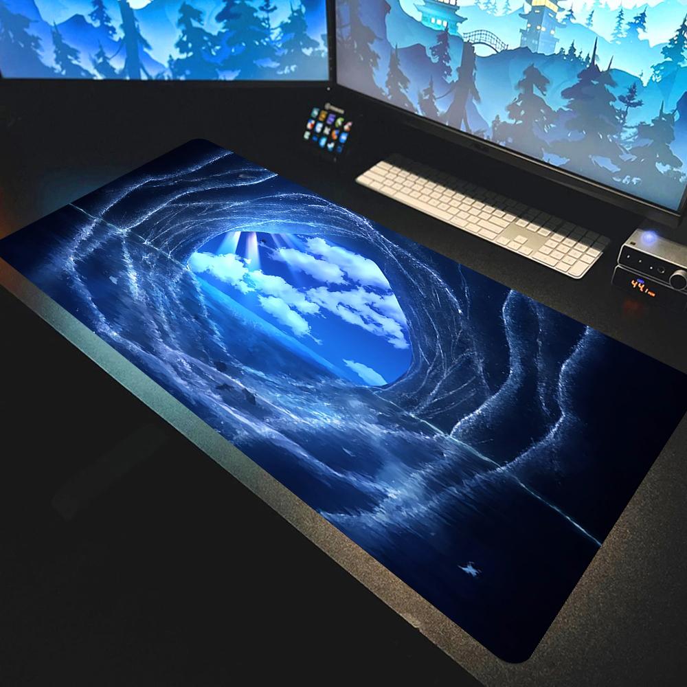 Blue Sky Landscape Large Nonslip Mousepad Gaming Office Accessor Scenery Mouse Pad Desk Mat Mousepad Large Abstract Mouse Pad