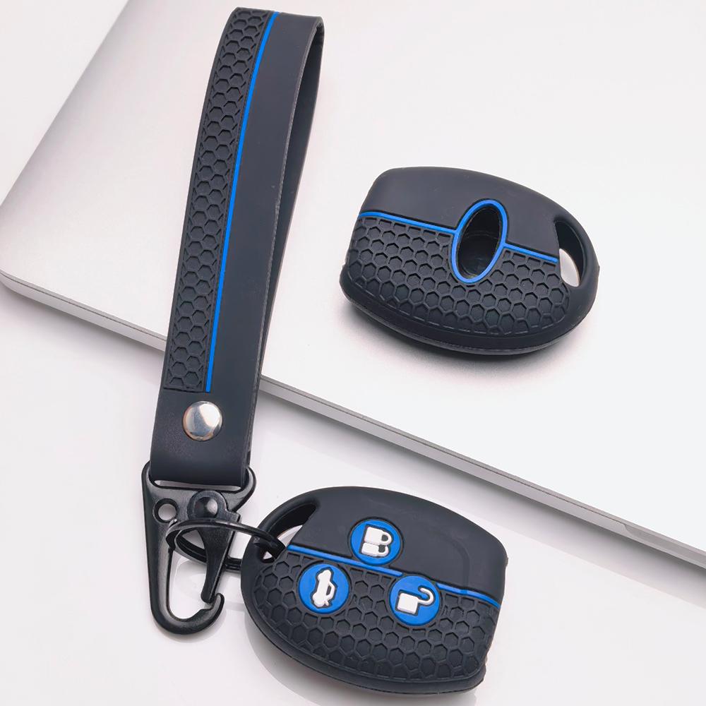 Key Fob Cover for Ford Focus C-Max Mondeo Fiesta MK3 MK4 MK5 MK7 with Keychain Anti-Scratch Surface Shockproof Structure Soft Grip Texture