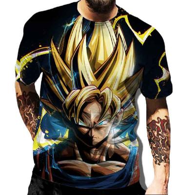New Dragon Ball Theme Men's Top Fashion Cartoon Cool Children's T-shirt 3D Boys' Short Sleeve Street Summer