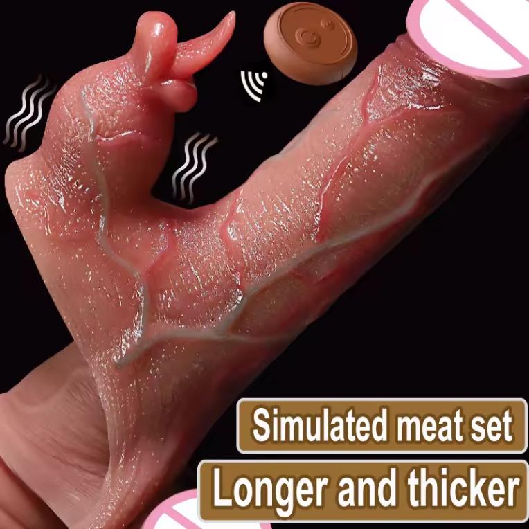 Men's Penis Enlargement Set Wolf Tooth Jj Set Meat Set Sleeve Reuseable Silicone Sex Toys Adult Toys Lock Sperm Ring Sex Toys