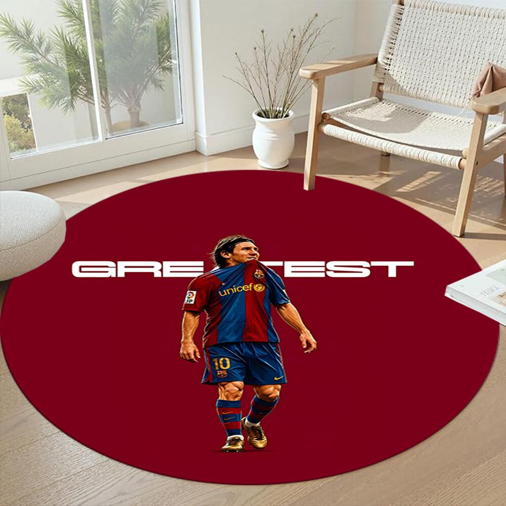 Messi Round Floor Rug Suitable for Playrooms Living Rooms Dining Room Game Room Anti-slip Round Rug Decorate Offices Perfect Gift for Women Men