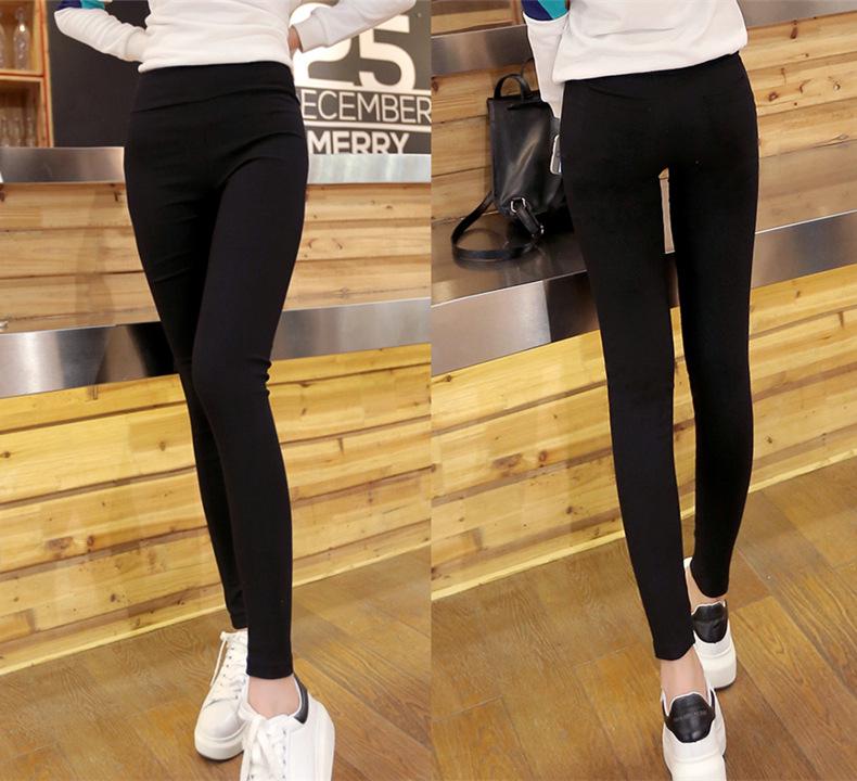 2023 Korean Women’s Velvet Slim-Fit Nine-Point Warm Leggings for Autumn & Winter