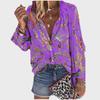 Women's Autumn/Winter Multi-Color Chain Print Stand Collar Long Sleeve Shirt