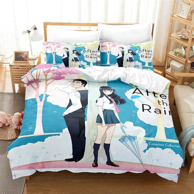 

3D Print Anime After the Rain Bedding Set Twin Queen King Size Duvet Cover Pillowcase for Boys Girls Adult 135x200cm 2pcs