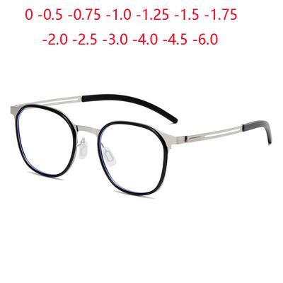 Ochelari de vedere metalici supradimensionați pentru studenți pentru bărbați, ochelari de vedere de modă pentru afaceri pentru miopie, femei -0.5 -0.75 Până la -6.0