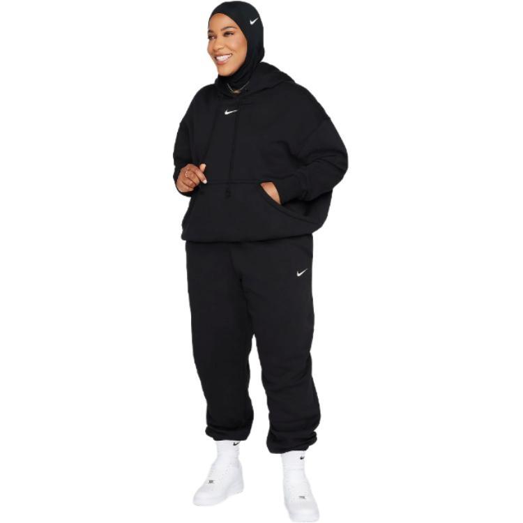 Nike Women's Phoenix Fleece Oversized Pullover Hoodie Black/Sail DQ5860-010
