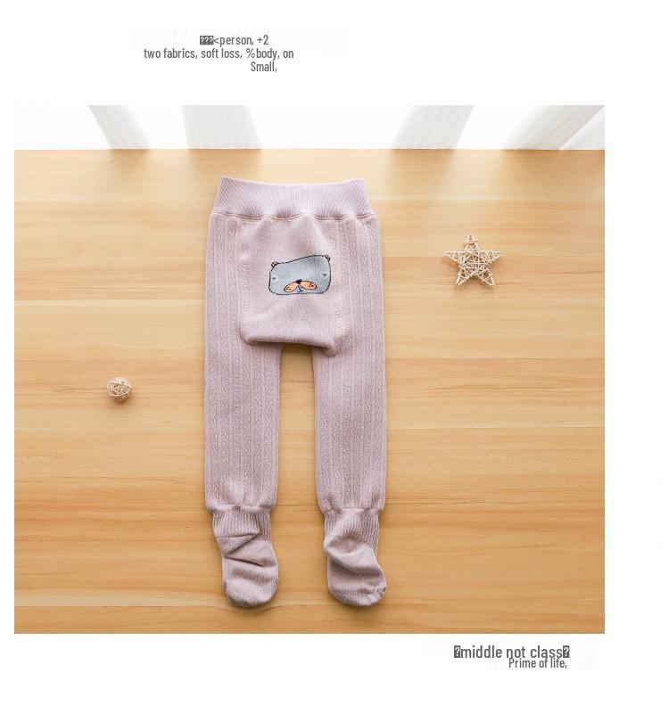 Infant & Girls' Cartoon Leggings: Thick, White, One-Piece Tights for Spring, Autumn, & Winter