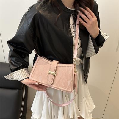 Bolsa feminina versátil casual de temperamento com textura premium estilo estrangeiro 2025 nova bolsa de ombro mensageiro francesa bolsa de nicho