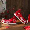 Embroidered Shoes Fringed Hanfu Shoes Antique Xiuhe Shoes Chinese Inner Heightening Cloth Shoes