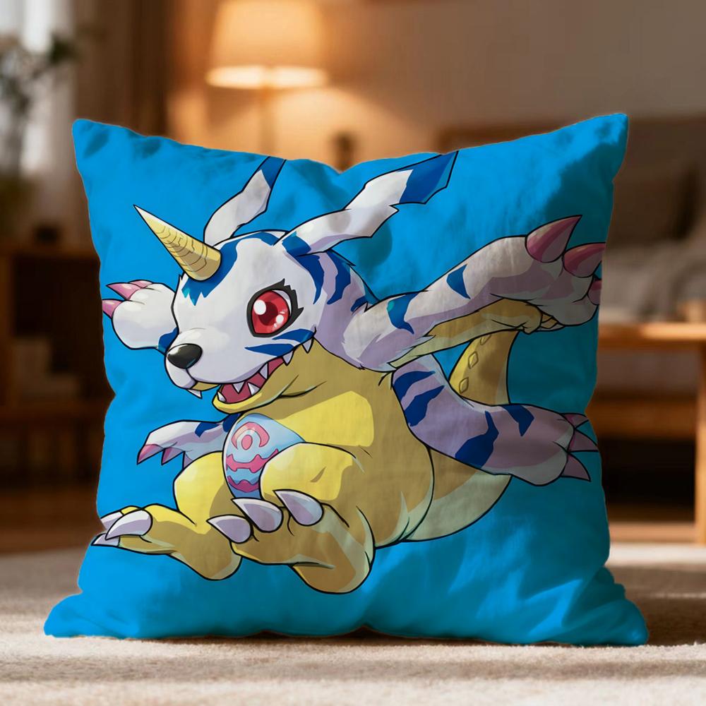 Hot DDigimones Cushion Cover Soft Washable Pillow Case Multi-Scene for Couch Bed Travel Office Use