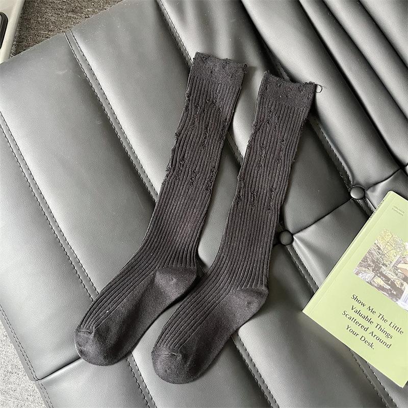 Female Spring and Autumn Fashion New Street Hole Long Leg Beggar Socks