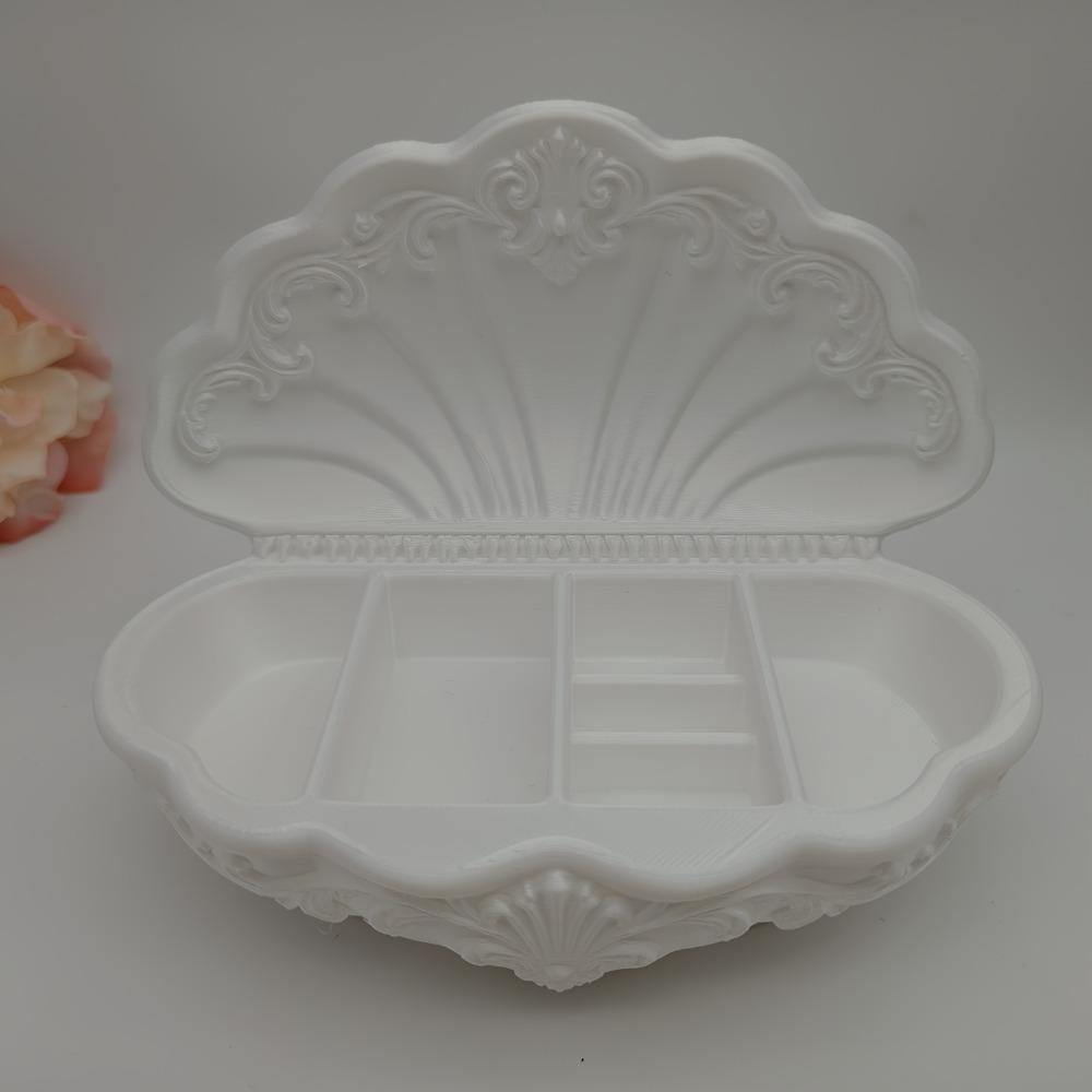 Oval Shell-Shaped Jewelry Tray Vintage Trinket Holder for Vanity, Dresser