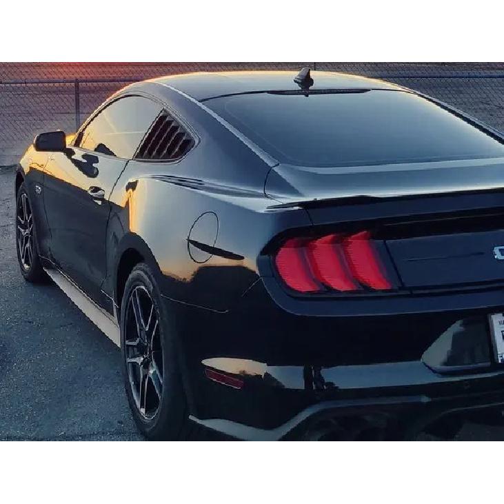 Rear Quarter Window Louvers For Ford Mustang 2015- Side Vent Shutter Cover Trim Car Accessories Carbon Fiber Look