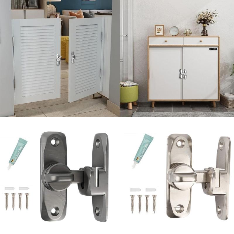 Zámky na posuvné dveře 90/180 stupňů Bez vrtání Bezpečnostní zámek posuvných dveří Flip zámek dveří ze zinkové slitiny Bezpečnostní kování Dlouhotrvající