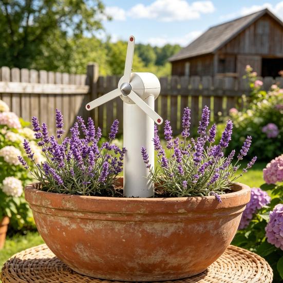 Spinning Windmill Plant Waterer Planter Insert Windmill Hydrator Decorative Automatic Plant Irrigation Spike for Indoor Outdoor Potted