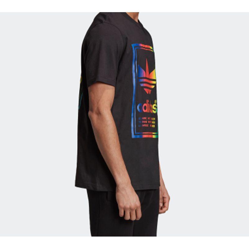 adidas Originals Kleeblatt Vintage T-Shirt mit Farbverlaufslogo Herren Oberteile Schwarz ED6917