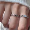 Stylish Opal Stone Seven Color Diamond Ring For Women Contemporary Fashionable Open Design