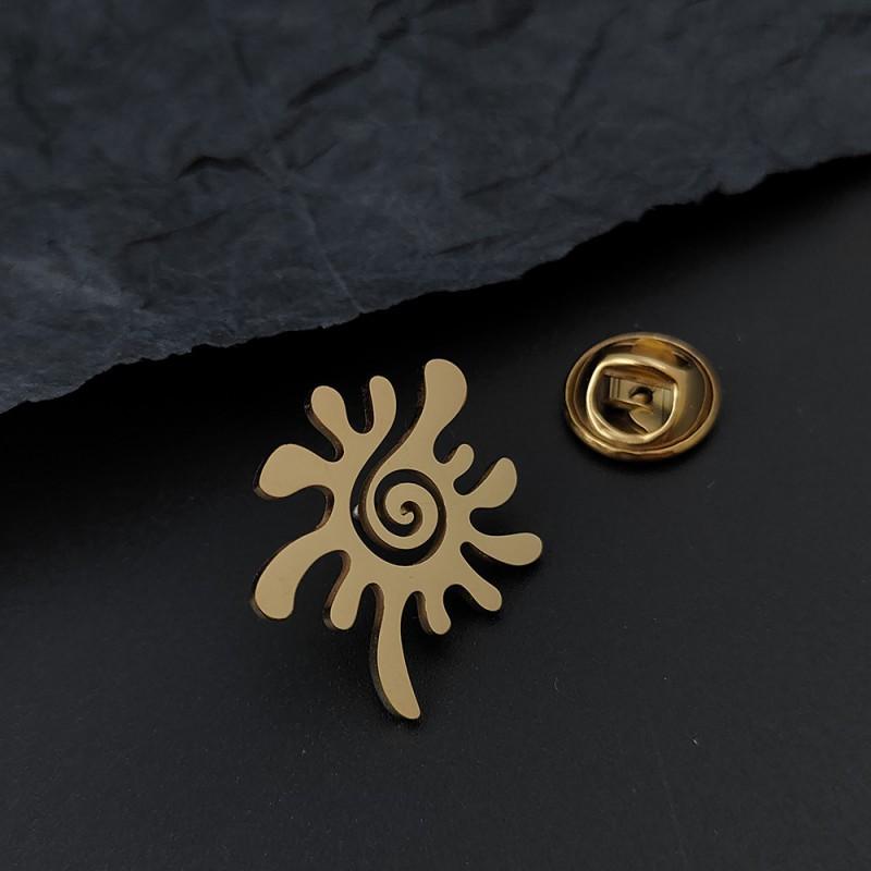 European American Retro Sunflower Rotating Spiral Men s Women s Brooches Cufflinks Suits Dresses Accessories Personalized Versatile Clothing 14k