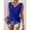 IHUASU Women's Fashion Casual Solid Color Print Sleeveless V-Neck Blouses & Shirts