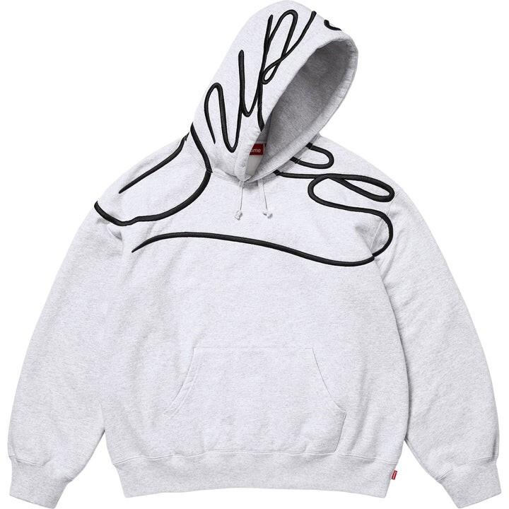 Supreme Shoulder Script Hooded Sweatshirt Ash Grey