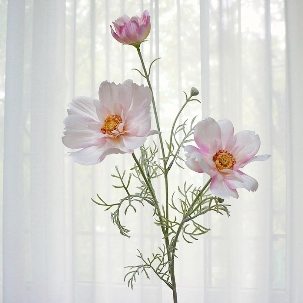 Plastic Artificial Cosmos Flower Branch Realistic Fake Flower Home Hotel Table Decor