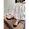 Thick-soled Heightened Wrinkled Leather One-word Slippers Women's Summer Wear 2025 New Models with Skirts, Muffin Soles, Sandals
