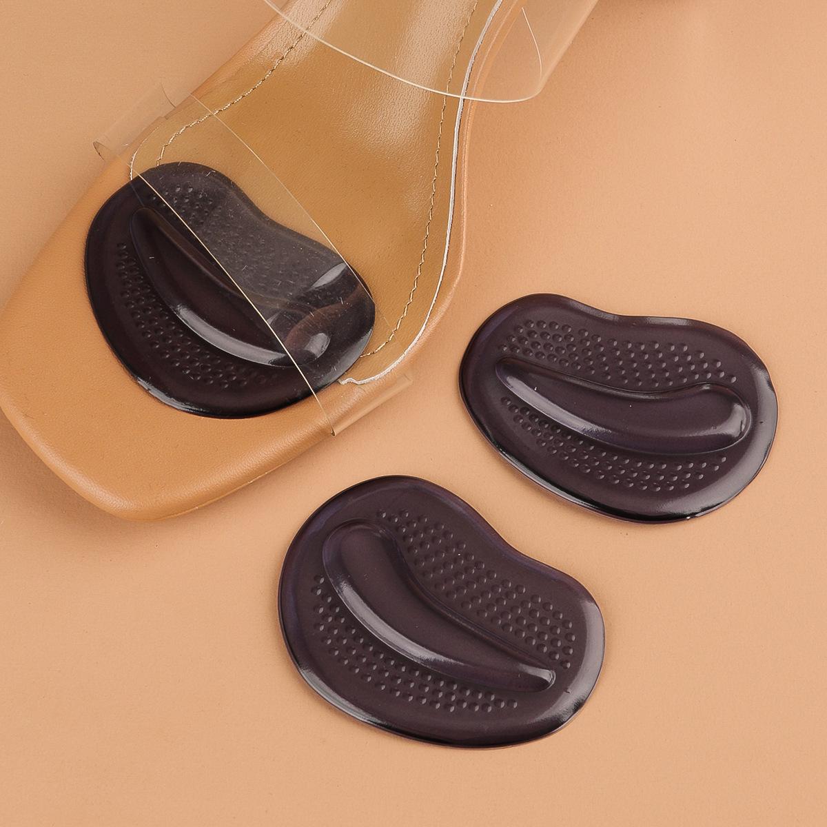 

Women s Anti-Slip Massage Forefoot Pad Sandals - Thick, Comfortable, Anti-Pain, Non-Rubbing, Transparent High Heels with Half-Sole. чорний/фіолетовий