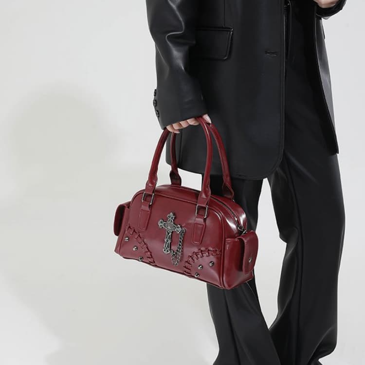 Studded Boston Bag Women's Shoulder Bag
