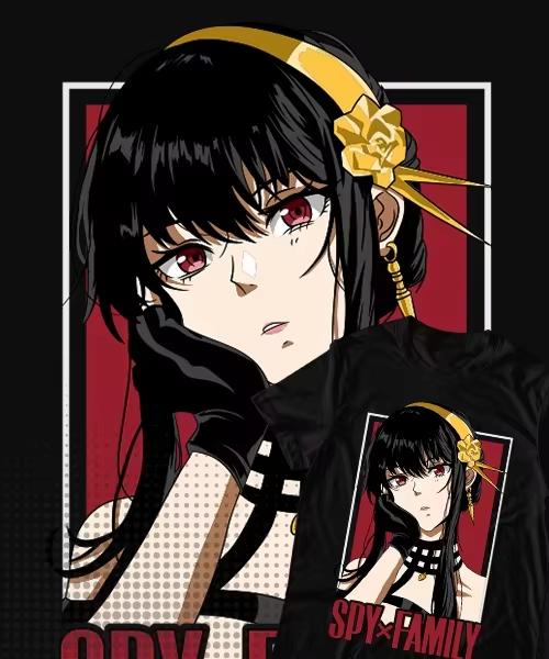 2026 Spy X Family Forger Family Pink Text Manga Anime Print T‑Shirt Oversized Cotton O‑Neck Short Sleeve Casual Streetwear Tops for Men Women