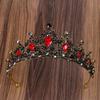 Black Queen Crown Black Rhinestone Bridal Tiara Birthday Dress Tiara Hair Accessories