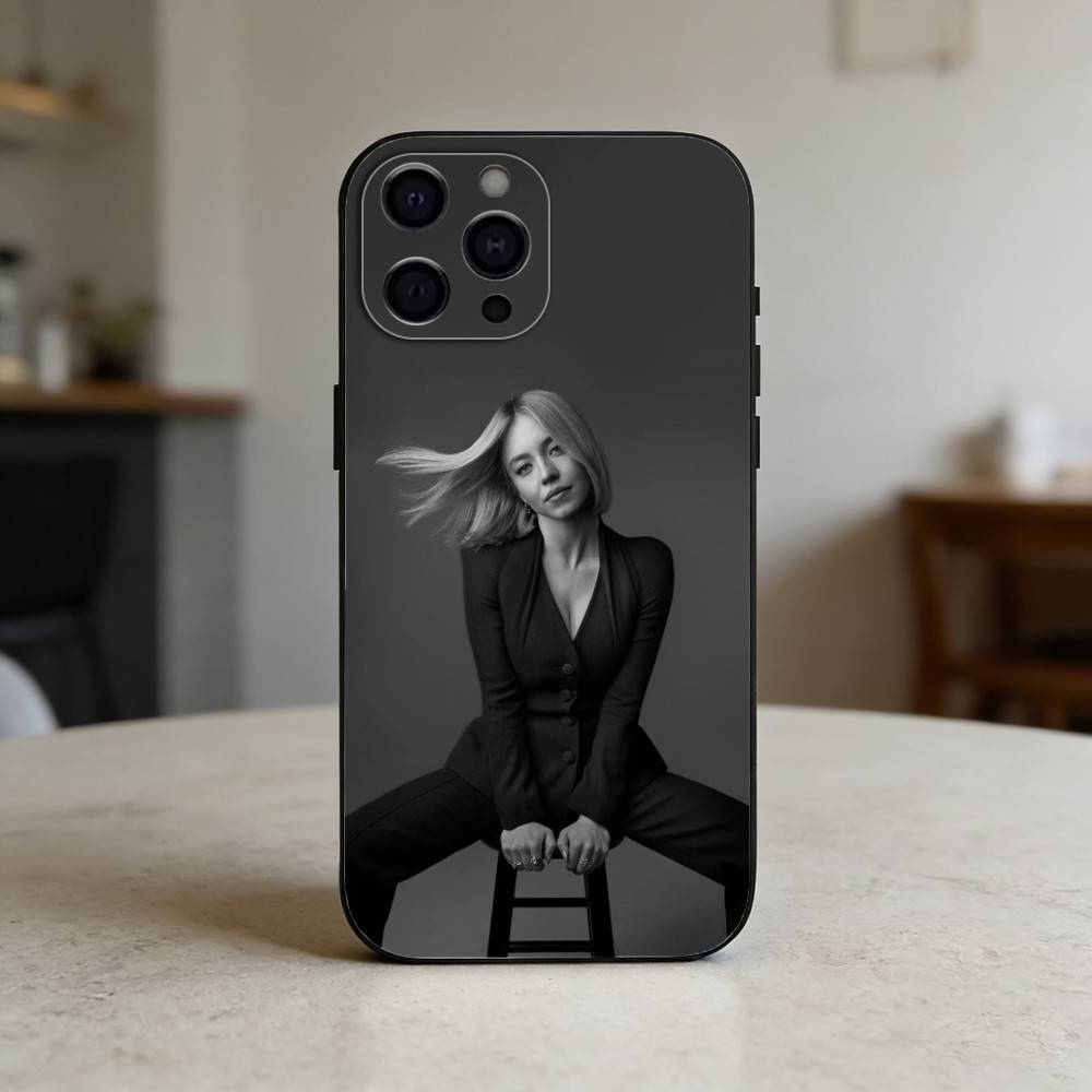Actor S-Sydney Sweeney  Phone Case For iPhone 17,16,15,14,13,12,11 Plus,Pro,Max,Mini Silicone Black Soft Cover