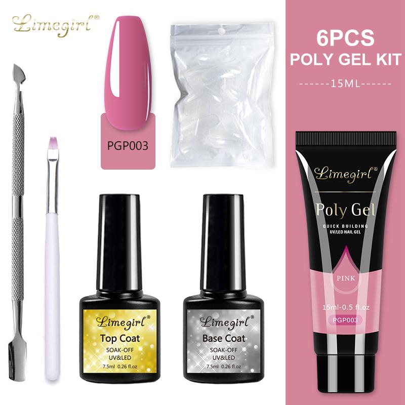 Nail Gel Set 6W LED Lamp For Manicure Set Quick Extension Nail Kit Gel Acrylic Building Polygels Set For Nails Design Tools Kit