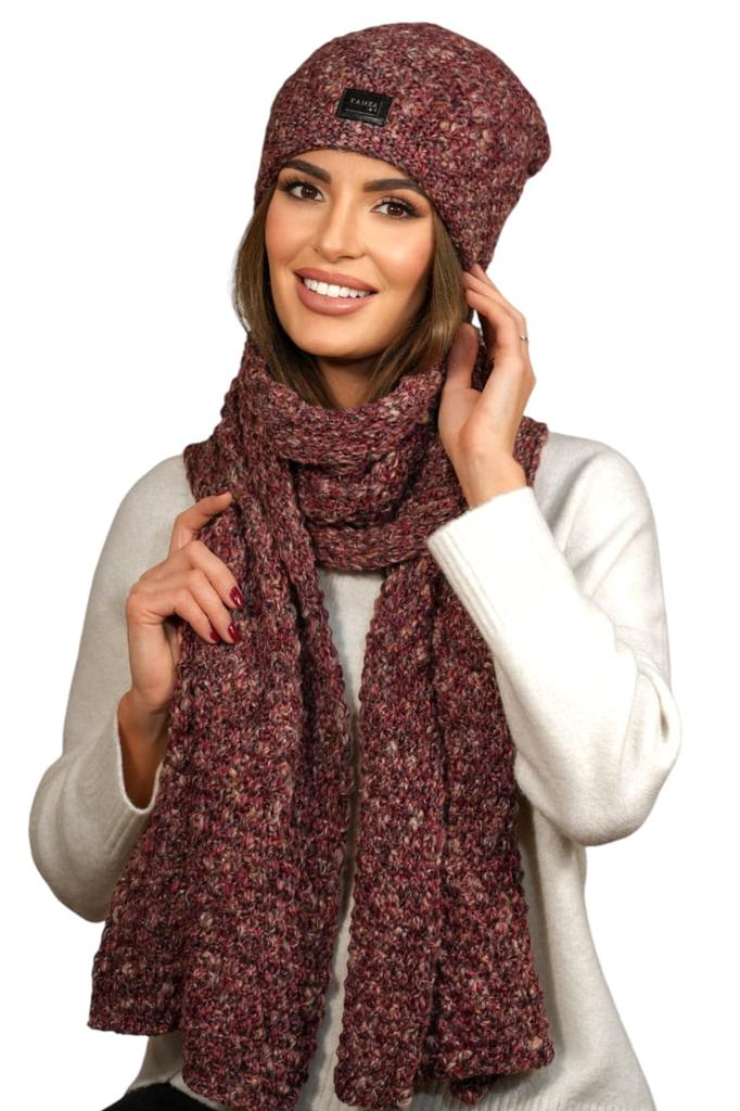 Winter Set Hat with Scarf Color Red Kamea-Dotto