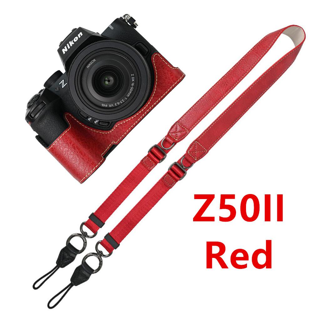 

Получехол для камеры из ПУ-кожи личи для Nikon Z6III Z6II Z7II Z5 Z50II с нижним открытием и плечевым ремнем